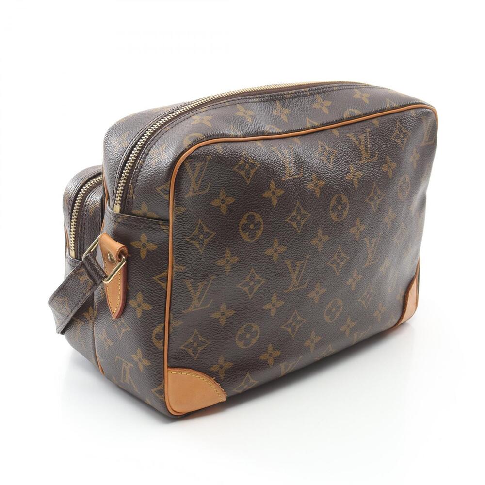 Louis Vuitton Leather Nile Monogram Bag Shoulder Brown Canvas